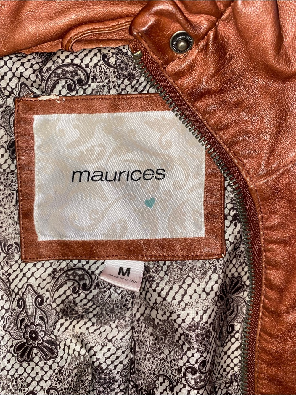 Maurices Copper Brown Faux Leather Bomber Jacket - Picture 3 of 8